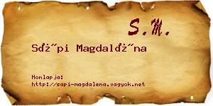 Sápi Magdaléna névjegykártya